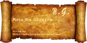 Matejka Gizella névjegykártya